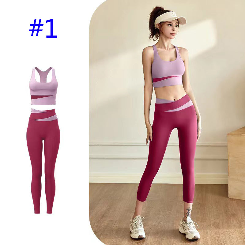 PXA1U Tight stretch yoga clothes fashionable yoga fitness suit tight hip lifting sportswear suit