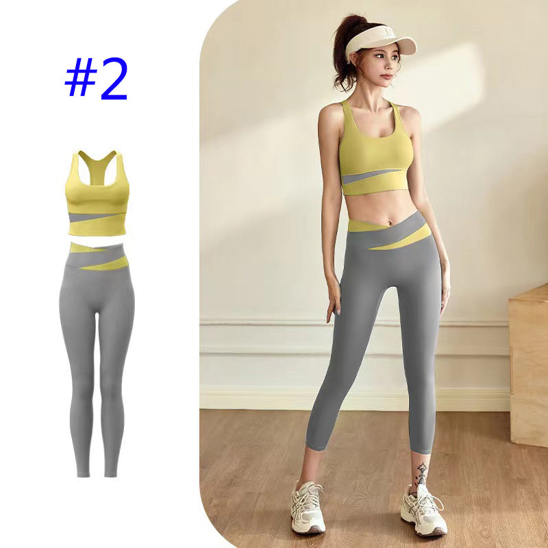 PXA1U Tight stretch yoga clothes fashionable yoga fitness suit tight hip lifting sportswear suit