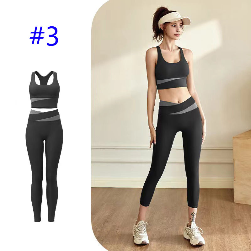 PXA1U Tight stretch yoga clothes fashionable yoga fitness suit tight hip lifting sportswear suit