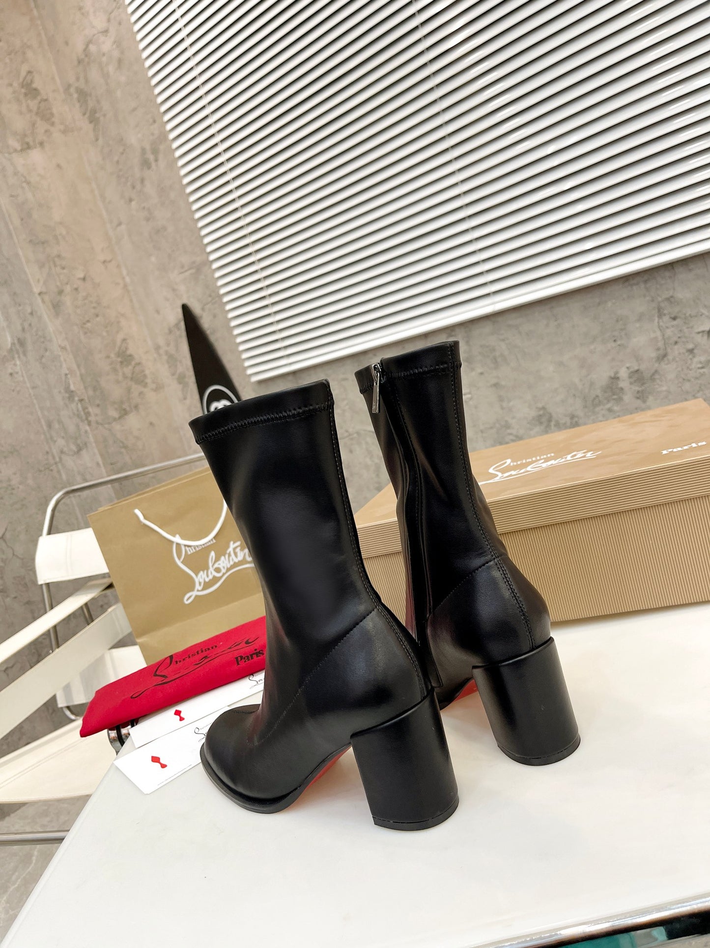 JXA36Z  High quality leather Boots Heel height 7cm