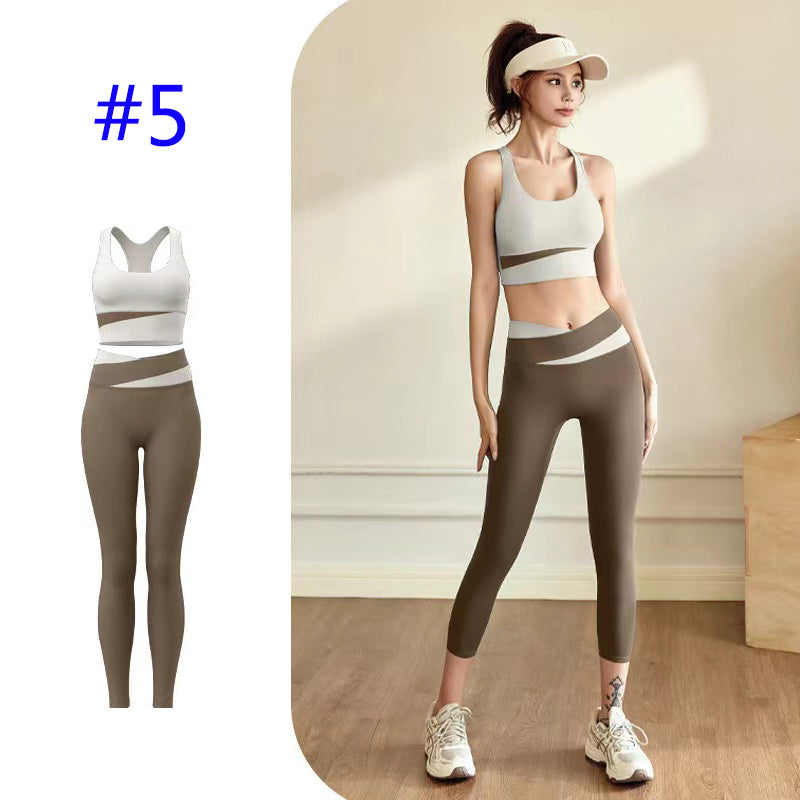 PXA1U Tight stretch yoga clothes fashionable yoga fitness suit tight hip lifting sportswear suit