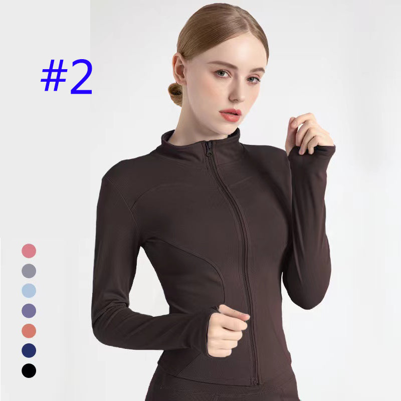 PXA5U Long-sleeved tight yoga jacket quick-drying material sportswear yoga jacket