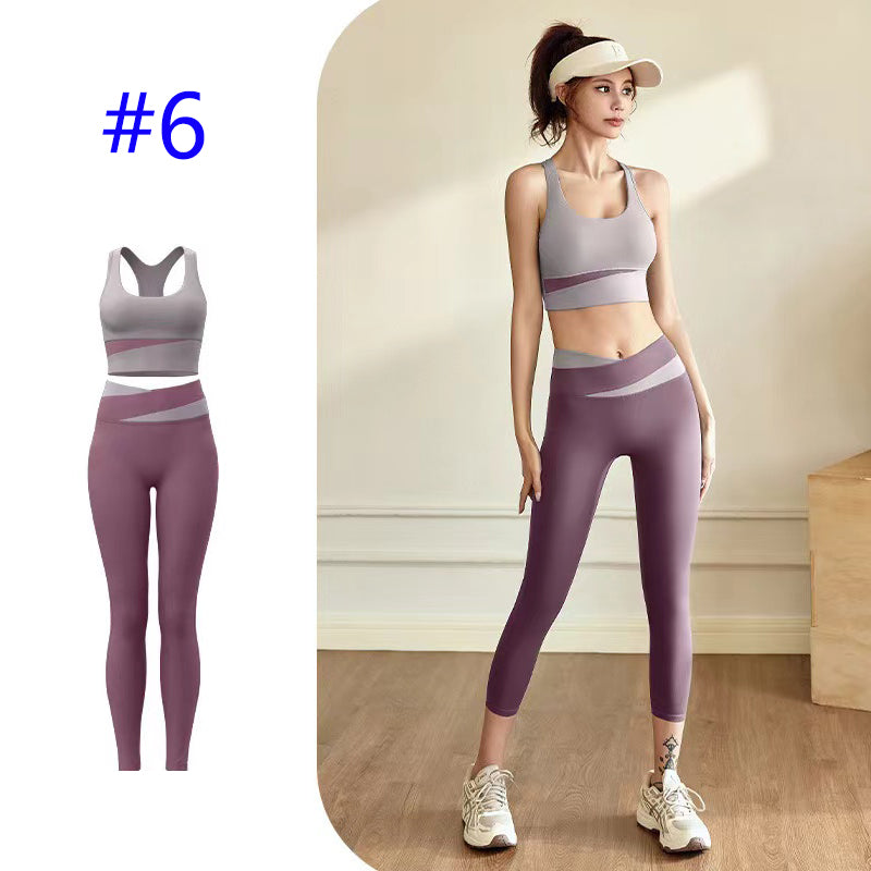 PXA1U Tight stretch yoga clothes fashionable yoga fitness suit tight hip lifting sportswear suit