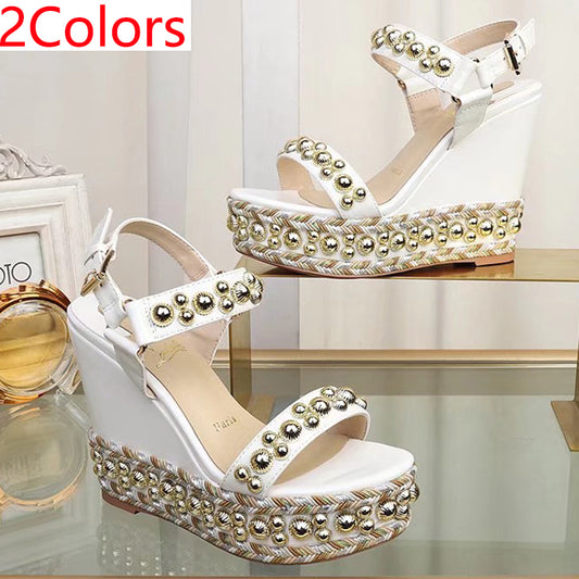 J4A48Z  High quality leather sandals 12cm heel