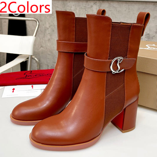 JXA38Z  High quality leather Boots Heel height 7cm