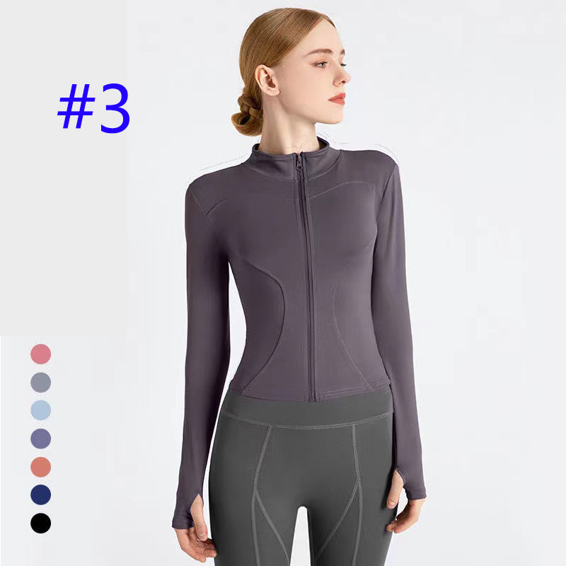 PXA5U Long-sleeved tight yoga jacket quick-drying material sportswear yoga jacket