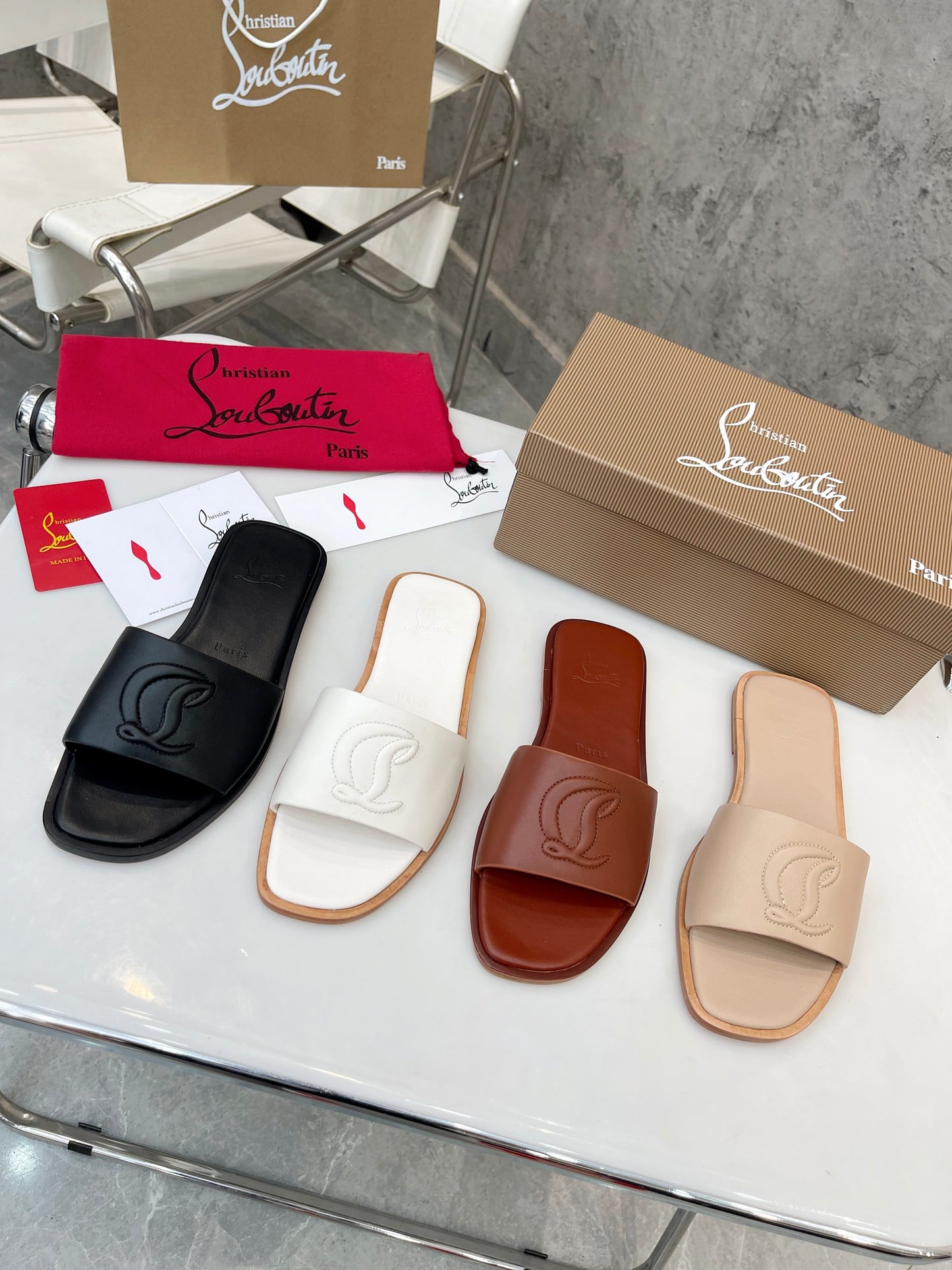 JXA32Z  High quality leather Slippers