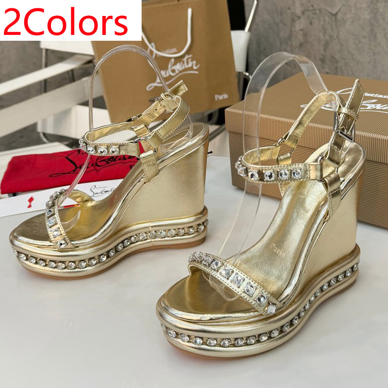 J4A6Z  High quality leather sandals 12cm heel